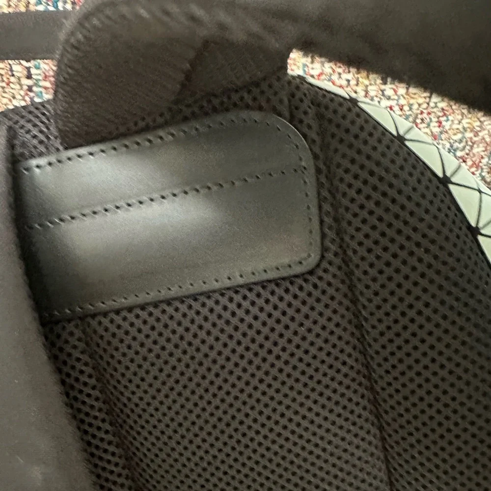 Geometric Patterned Black and White Backpack - Picture 7 of 15